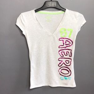 Aeropostale Graphic Vneck Tee